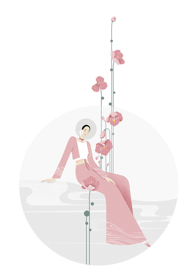 佳人系列之2jiaozi的画原创作品涂鸦王国插画