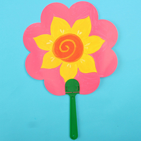 艺趣夏季手工自制纸扇子幼儿园制作创意礼品儿童diy涂色