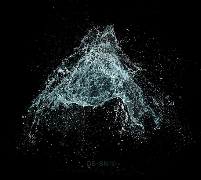 水花溅落各种形状水雾水滴液体海报合成水元素