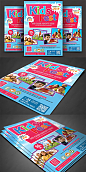 创意儿童夏令营宣传单设计模板 Kids Summer Camp Flyer template