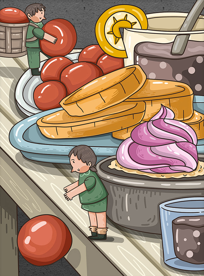 插画海报素材潮漫卡通美食大作战圣诞节宇宙探险元旦快乐童年幻想淘宝