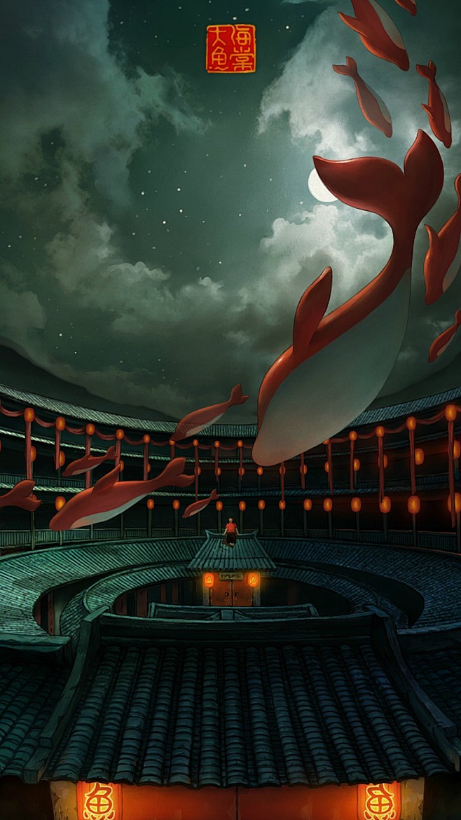 北冥有鱼其名为鲲鲲之大不知其几千里也via动画电影大鱼海棠