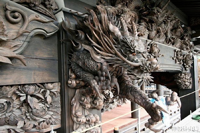 日本兵库县念佛宗无量寿寺的木雕工艺设计 雕刻 石像 龙 素材