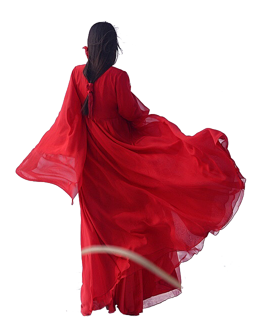 美女背影png红衣古风