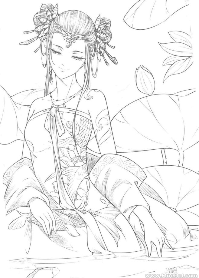 古风线稿集第三套,喜欢古风的同学可以作为临摹的素材的,有条寄的