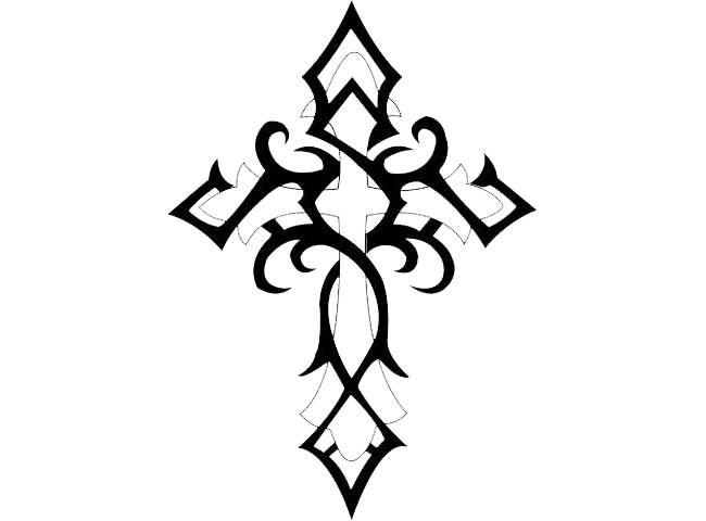 花纹底纹线条黑色十字架