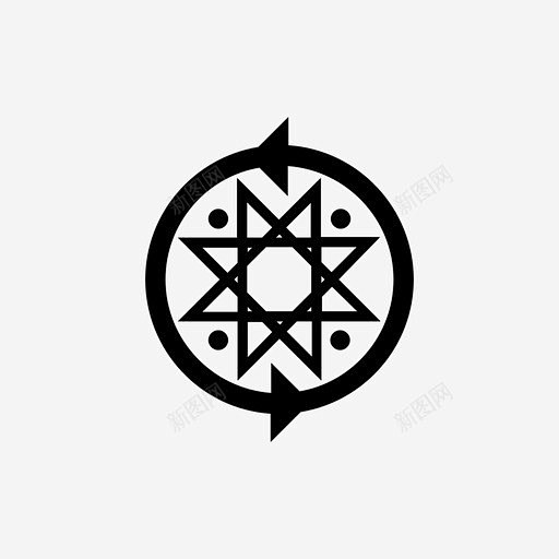 命运之轮塔罗牌甲板图标创意素材