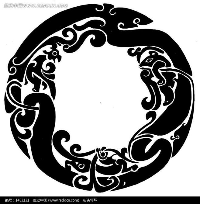 矢量圆形古代器皿图形-传统图案|纹样矢量图下载