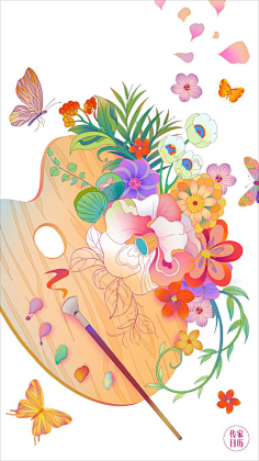 半拖采集到传统风插画