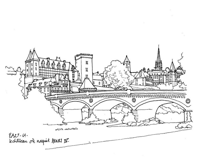 千张建筑手绘手绘线稿国外素材707