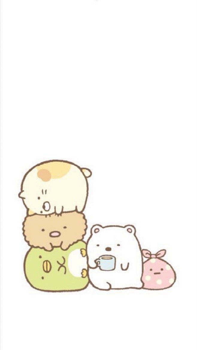 iphone壁纸电脑壁纸插画文字动漫平铺萌物软妹少女心粉色卡通可爱人物