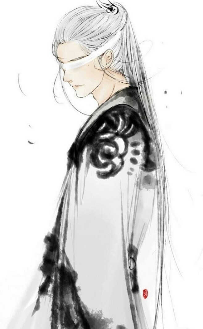 古风男君子插画壁纸蒙眼殇