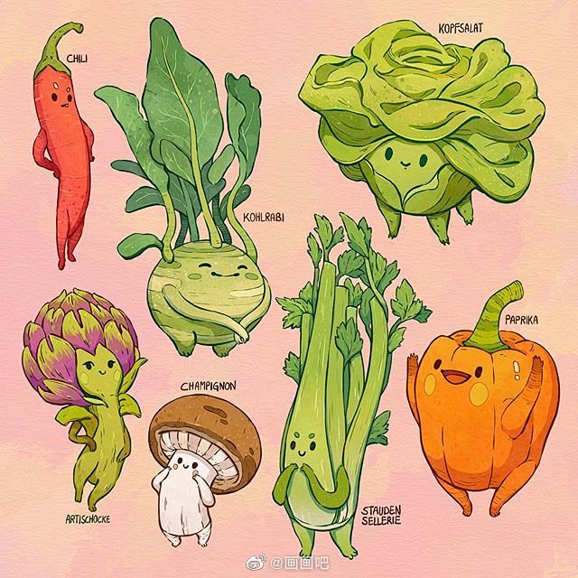 食物拟人化插画图片