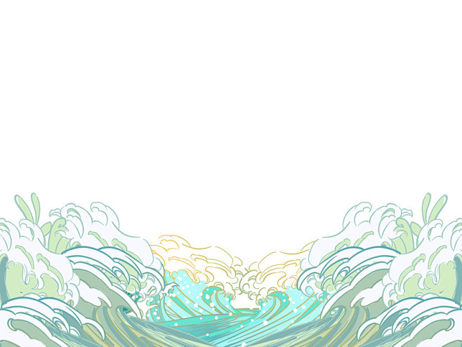 国潮浪花国潮海浪夏天元素浪花png素材国潮海浪夏天浪花中国风手绘