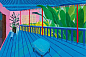 大卫霍克尼 《蓝色露台花园》2015年 