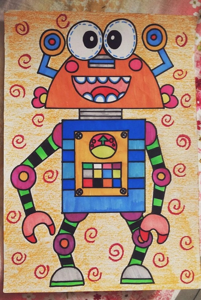 09:14:58儿童画 机器人创意美术lucky-halley该采集也在以下画板加载