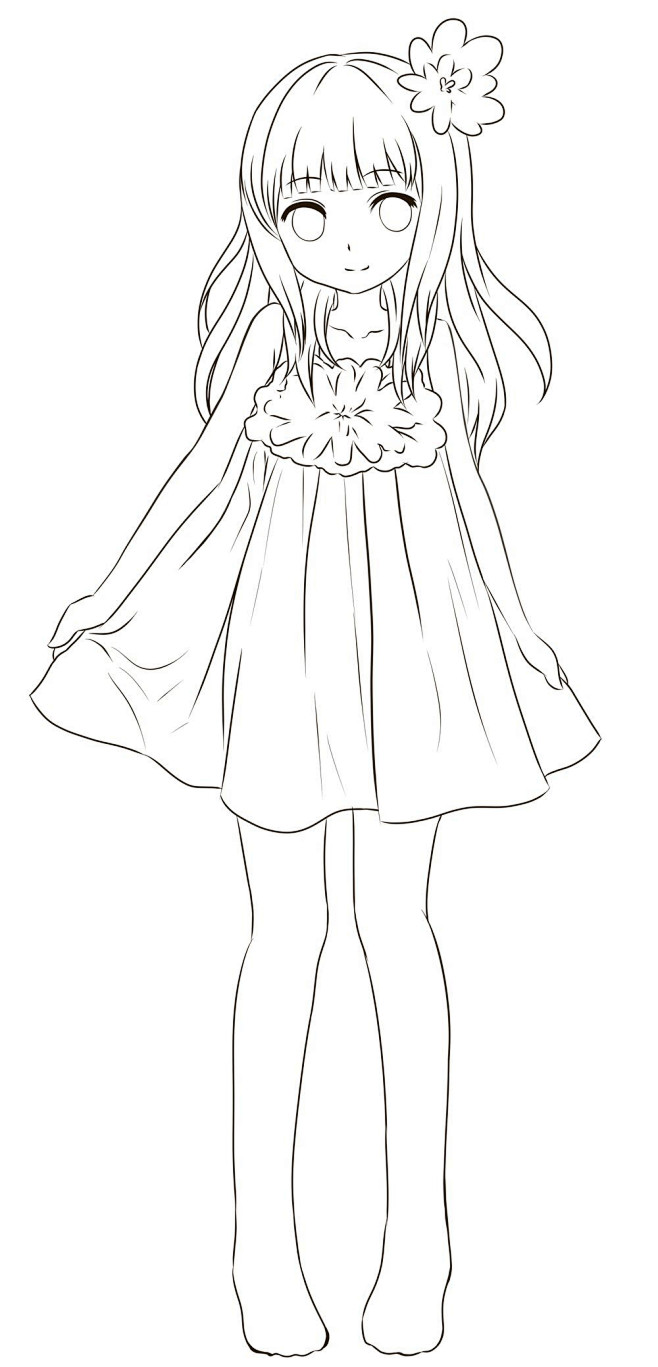 线稿-花瓣网|陪你做生活的设计师 | #线稿#全身漫画卡通人物绘画