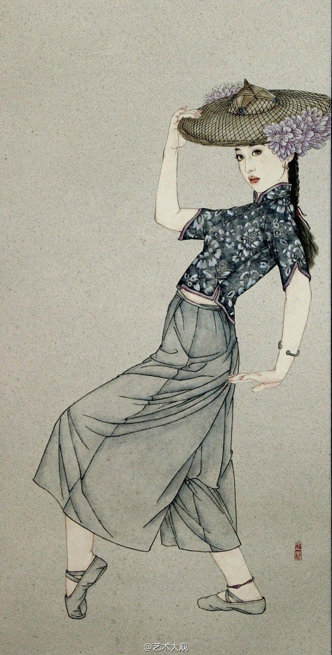 张艺人物工笔画张艺女传媒与艺术学院教授毕业于中国戏曲学院舞台美术