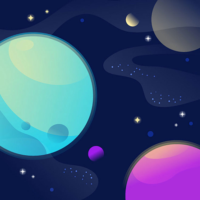 宇宙星球太阳系行星月球ai矢量图源文件ui-淘宝网l—q版lait_瓶瓶同采