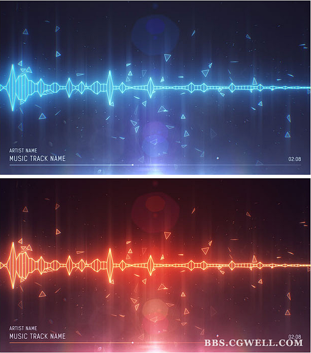 新提醒ae可视化音乐波形节奏跳动欣赏游戏特效cgwellcg薇儿论坛最专业