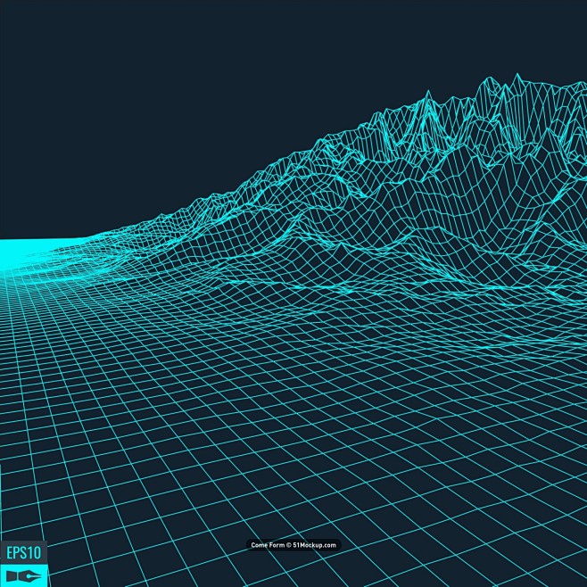 酷炫科技感山脈起伏3d立體背景紋理裝飾251平面設計抽象元素