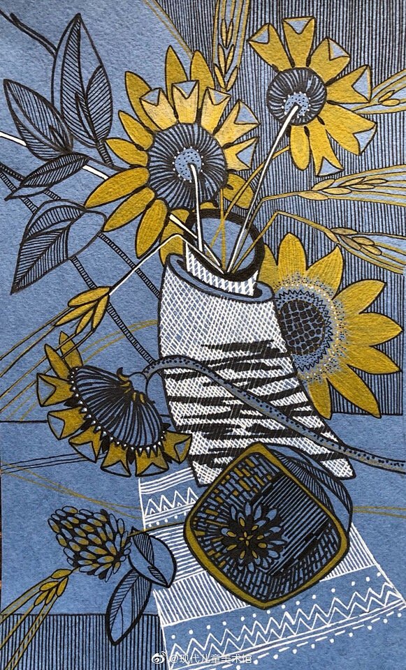 线描装饰画——静物 @美术教育联盟 6767.