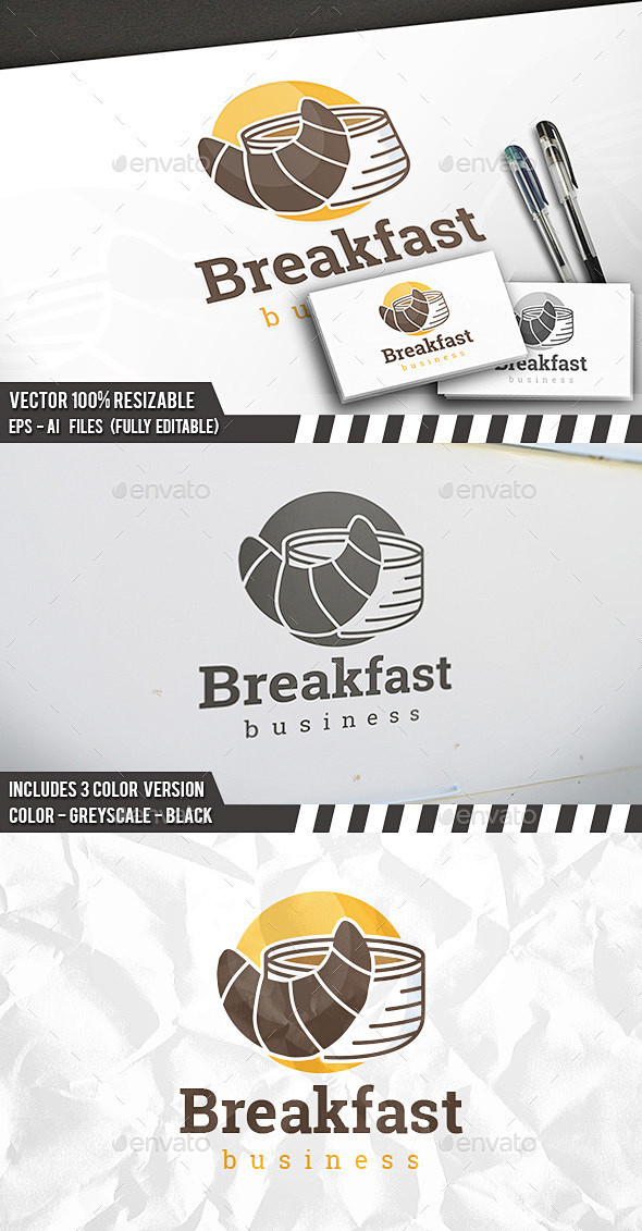 早餐的标志--食品标志模板Breakfast Logo - Fo