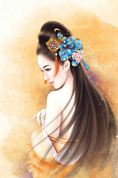 快点素材采集到古风人物插画