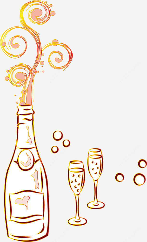 金色闪耀线条酒瓶酒杯页面网页平面电商创意素材