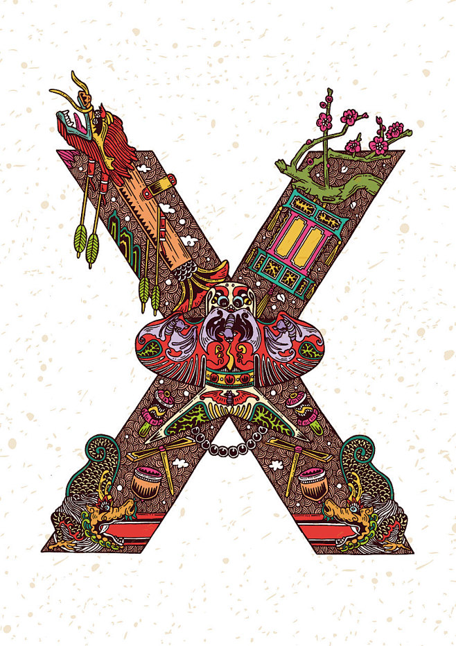 字母-花瓣网|陪你做生活的设计师 | 原创作品:《中国传统元素字母》