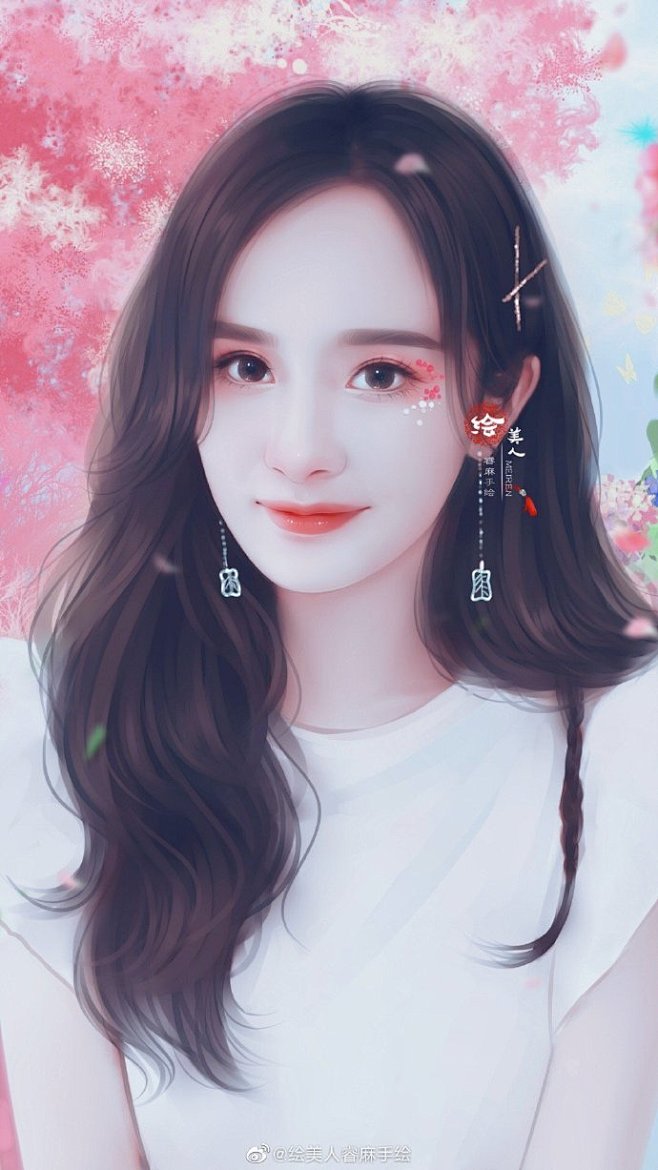 杨幂明星手绘图禁止盗图二改微博绘美人睿麻手绘赵丽颖angelababy鹿晗