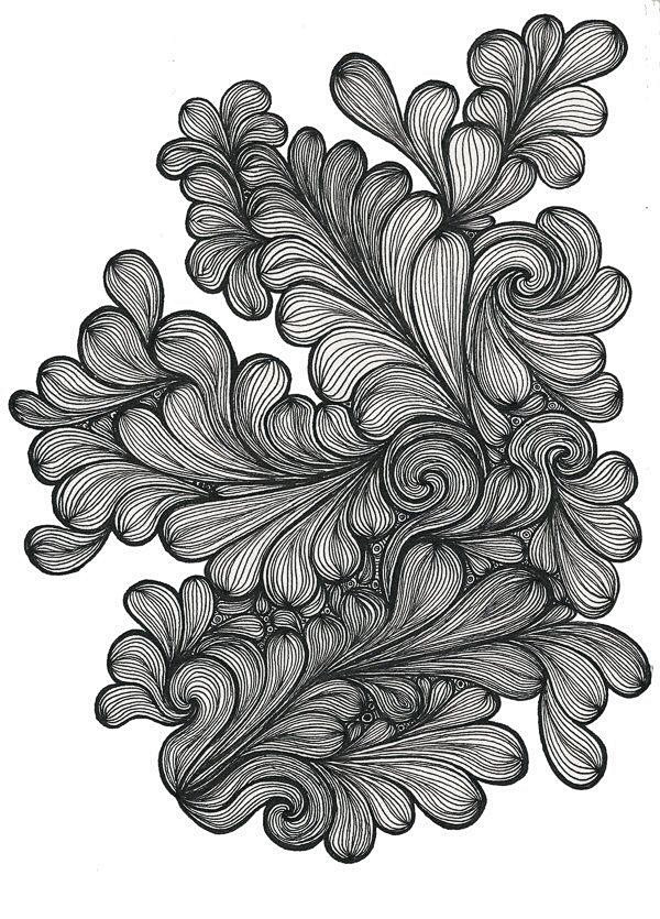 禅绕画黑白画缠绕画