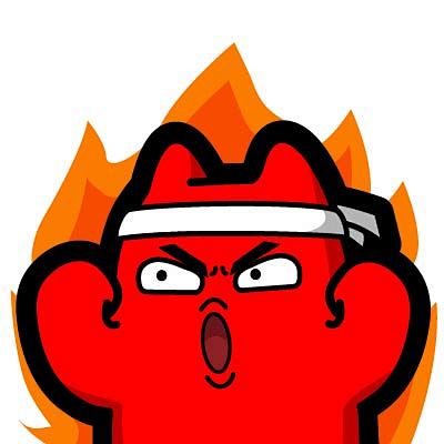 h1120180116魔鬼猫表情努力半身认真发火瞪眼发怒头巾ip动漫魔性斗图