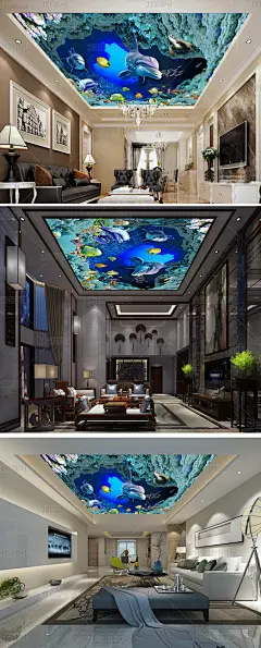 海洋世界天顶壁画