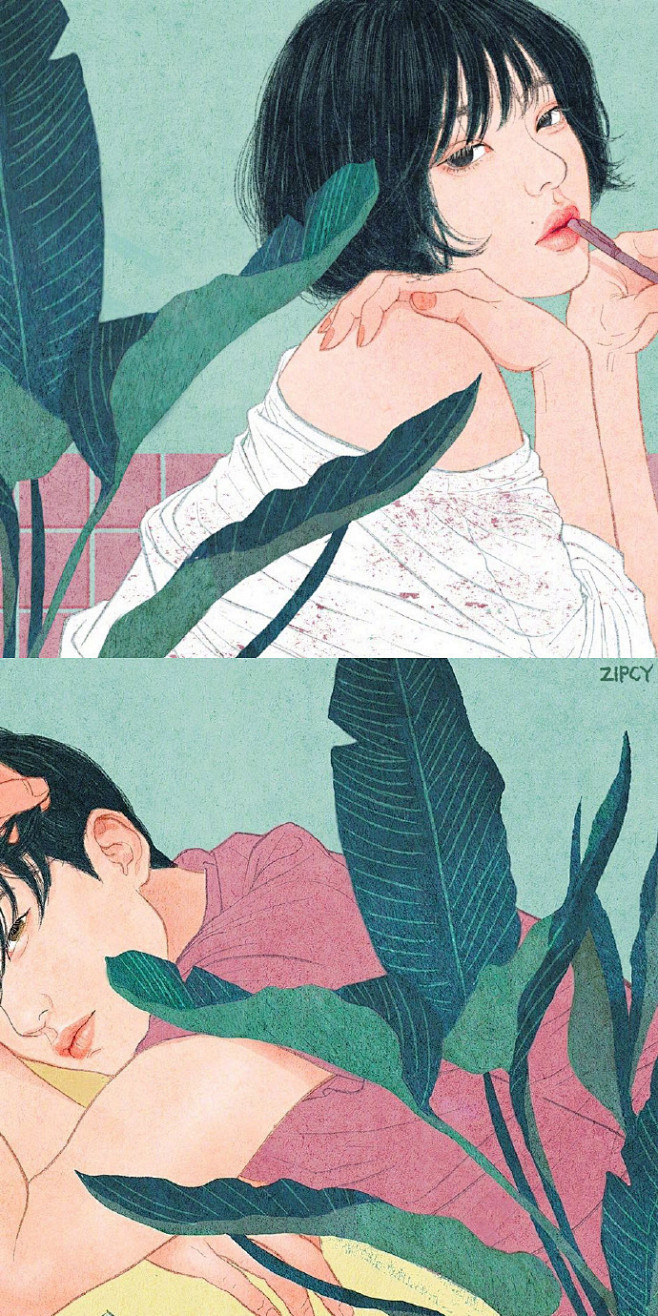 韩国插画师zipcy的作品67美好而又甜蜜的情侣日常67676767