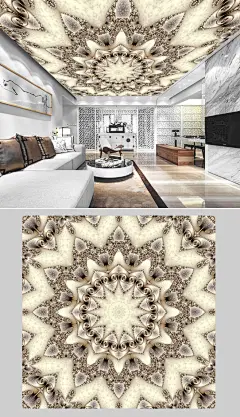 3d立体素雅宫廷风格欧式天花吊顶背景墙