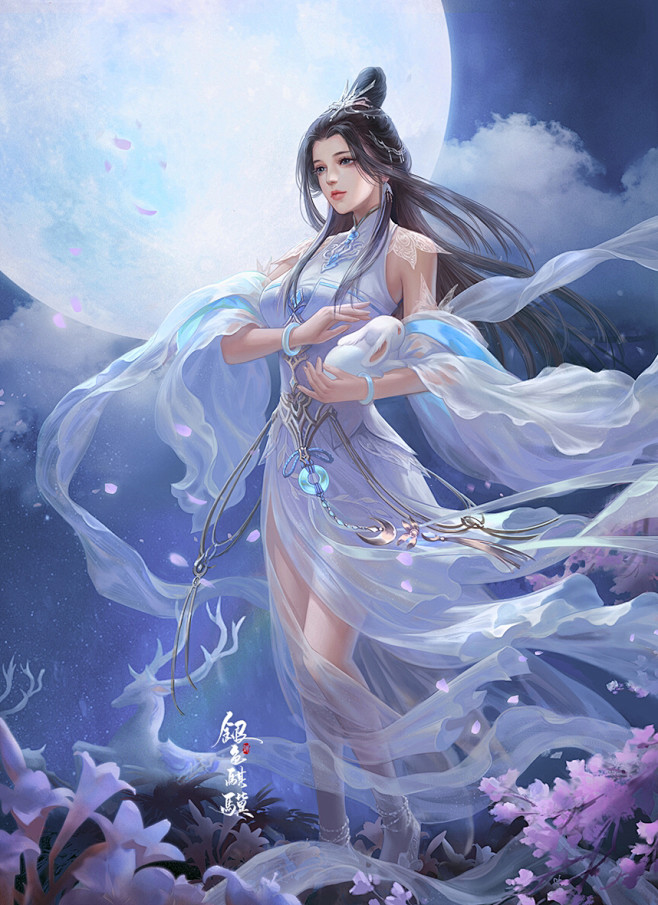 银色骐骥陆雪琪古风女子仙侠人物