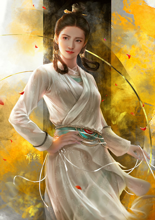 布言空人物插画绘制新版倚天屠龙记赵敏灿若玫虹很喜欢陈钰琪也喜欢她