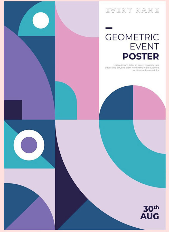 创意几何抽象艺术图形拼贴海报epspsd模板画展封面背景设计素材淘宝网
