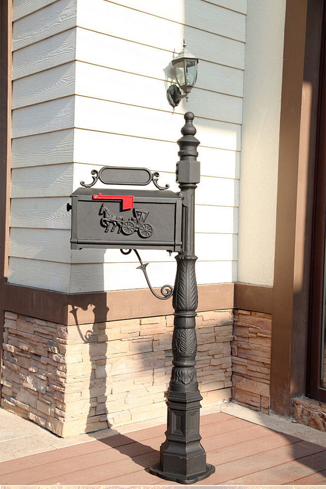 欧式别墅信件复古室室外铸铝信箱田园外防邮筒牛奶挂意信报箱邮箱淘宝