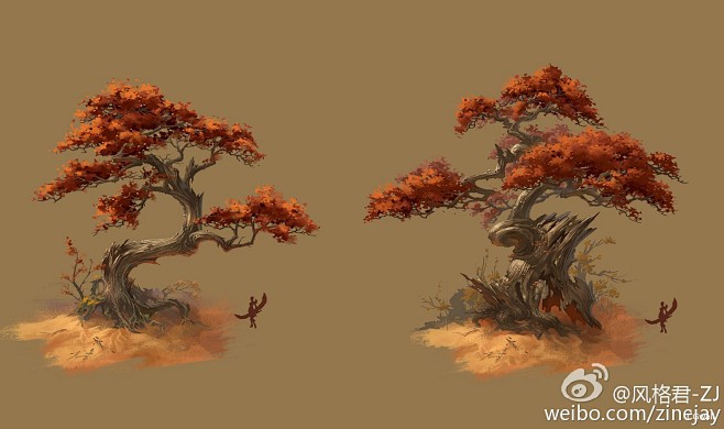 cgwall游戏原画网站树原画