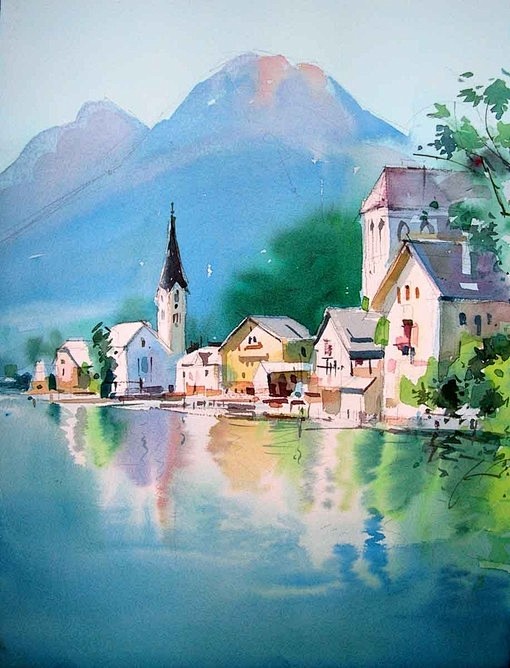 水彩风景-花瓣网|陪你做生活的设计师 | 插画 |(67 63 67)77