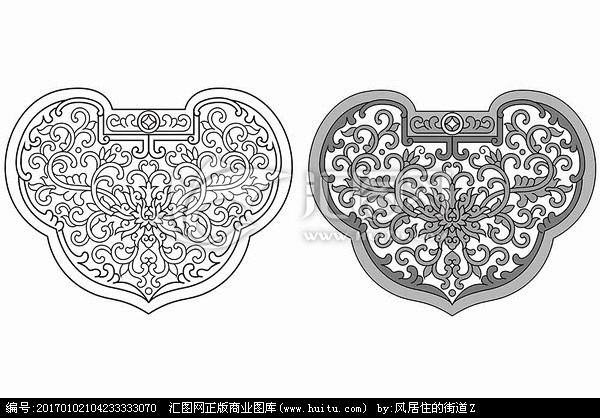 如意花纹造型图案锁型图案