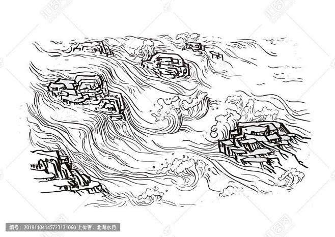 黄河的素描画图片图片