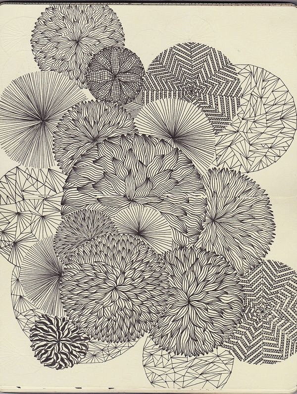 禅绕画黑白画缠绕画