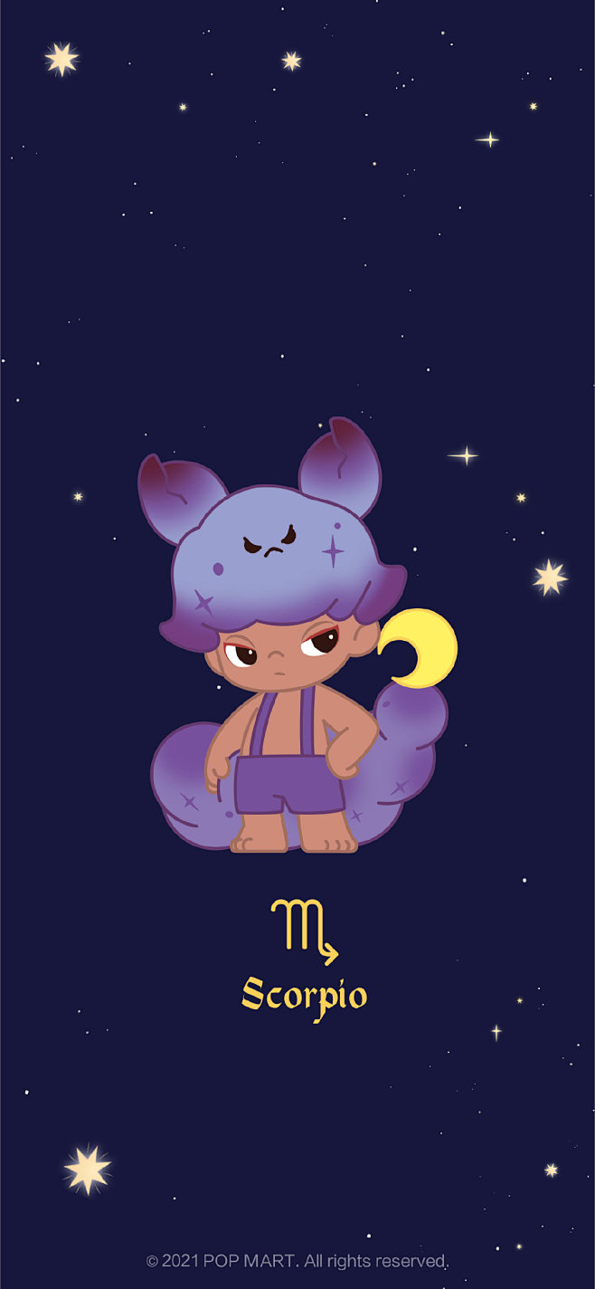 泡泡玛特dimoo星座竖版壁纸