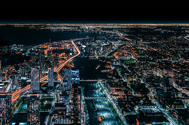 城市夜景城市全景夜晚夜景俯視城市都市現代都市現代城市cc0免費圖片