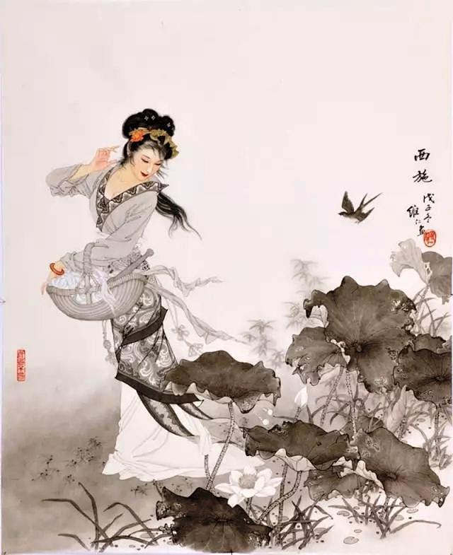 著名国画家连环画家项维仁和他的工笔重彩仕女画