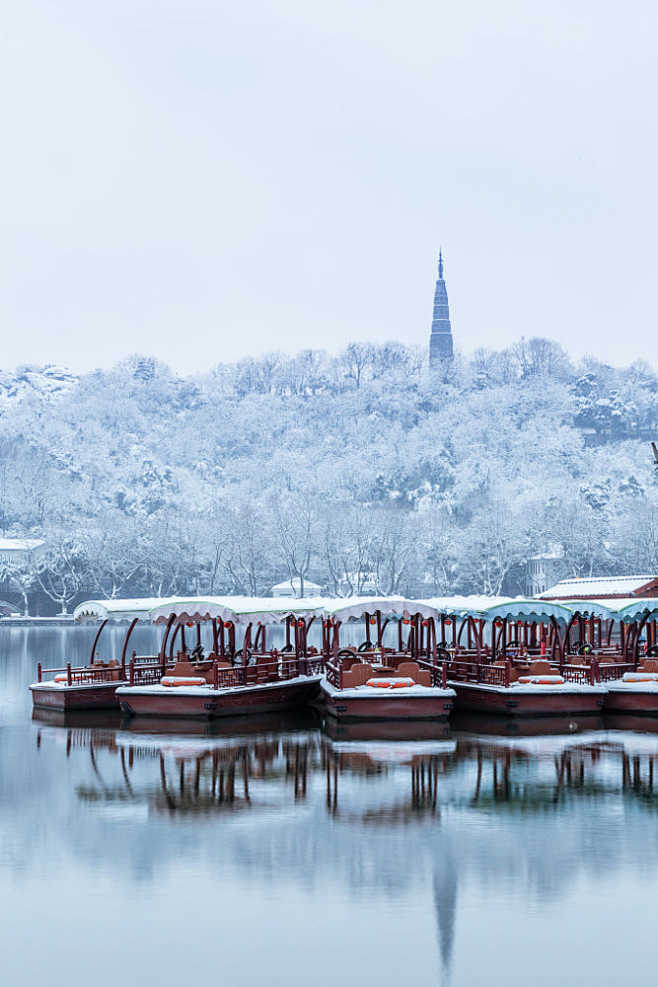 杭州西湖下雪图片