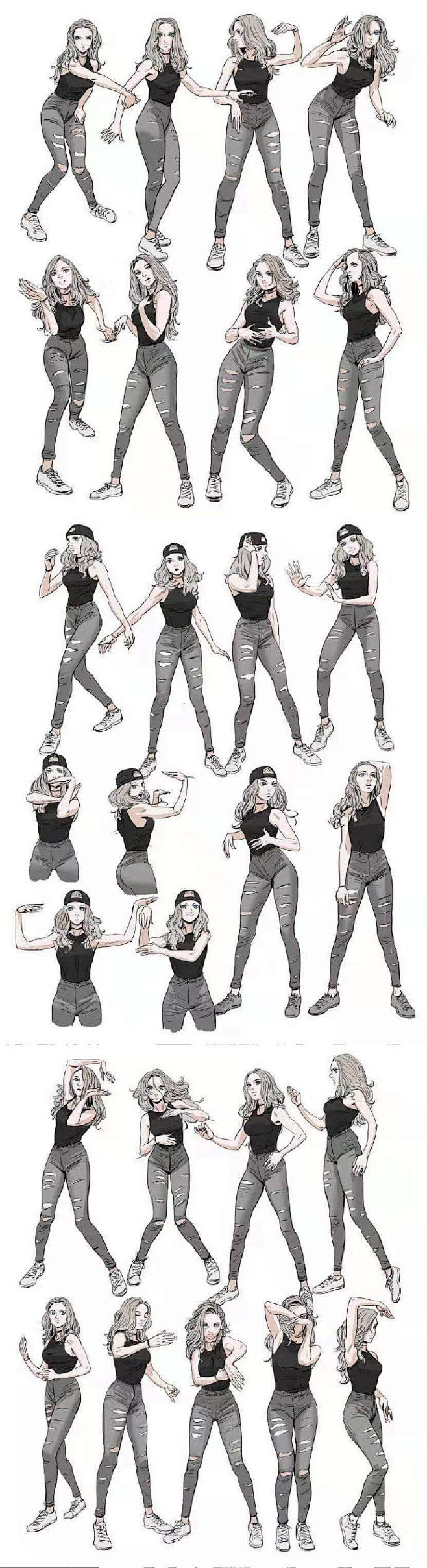 如何从不同角度去刻画人物动作姿势留意下衣服皱褶走向与人体动作形态